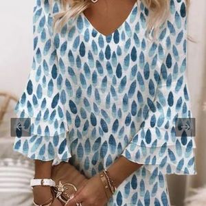 3/4 beautiful blue ombré Mini Dress